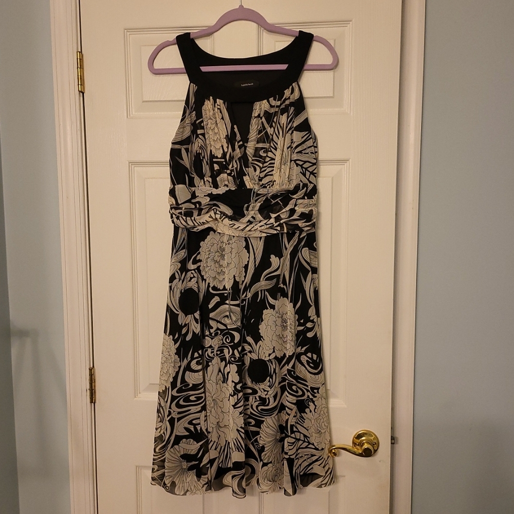 Woman's Size 14 Black & Floral Print Dress